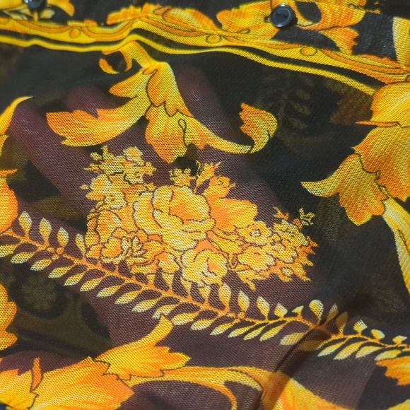 EUC women's gold and black (see-through) button up shirt, size L - Picture 5 of 10